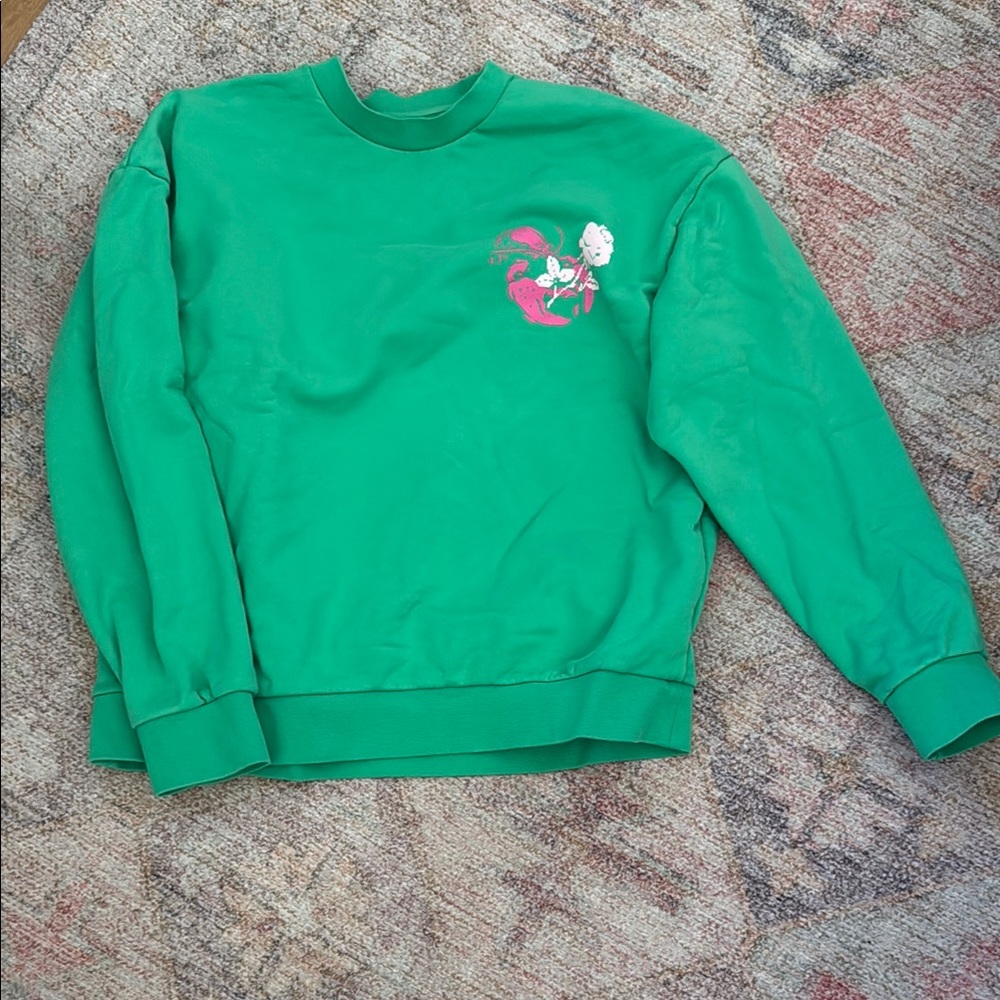 Pangaia Green Sweatshirt with Floral Design